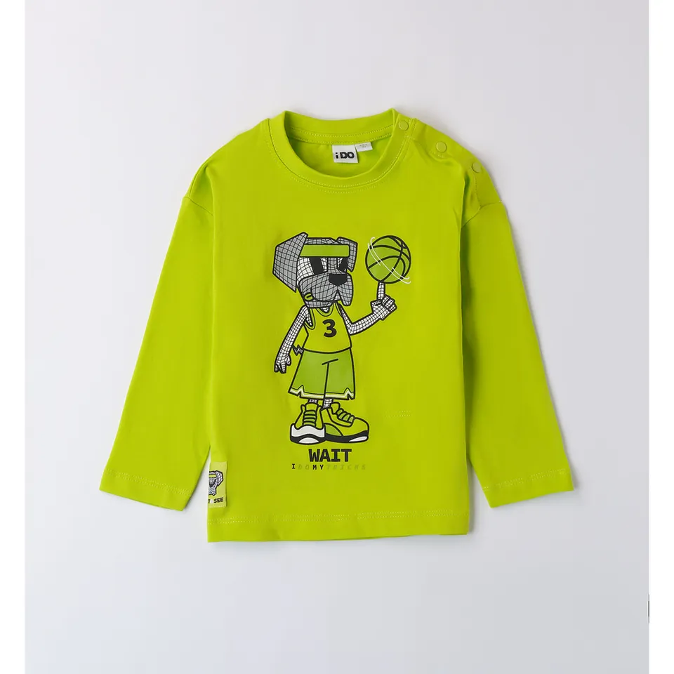 iDO maglia bimbo manica lunga fluo stampa cane box