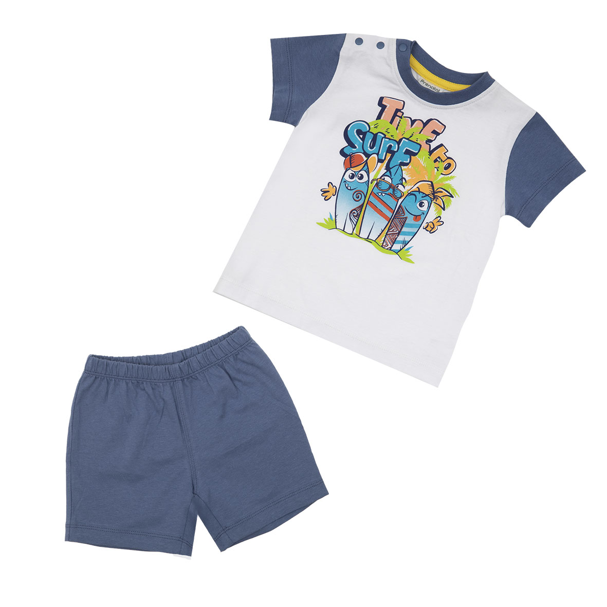 Surf pigiama 2 pezzi jersey bimbo bianco blu