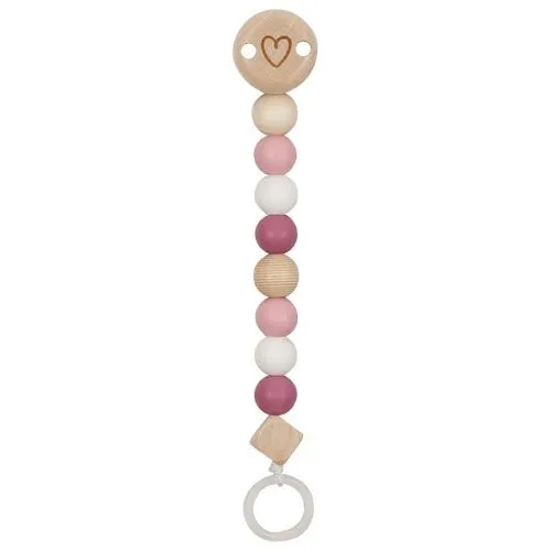 The Dida catenella portaciuccio legno cuore rosa