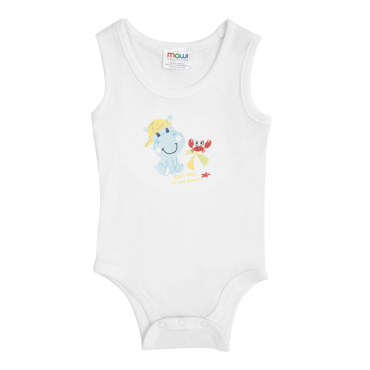 Toys Center Baby Body Neonato Ippopotamo Bianco Cotone