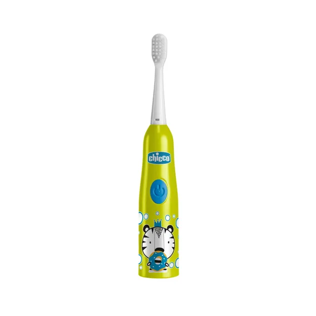 Chicco Tigre spazzolino elettrico giallo bambini setole morbide