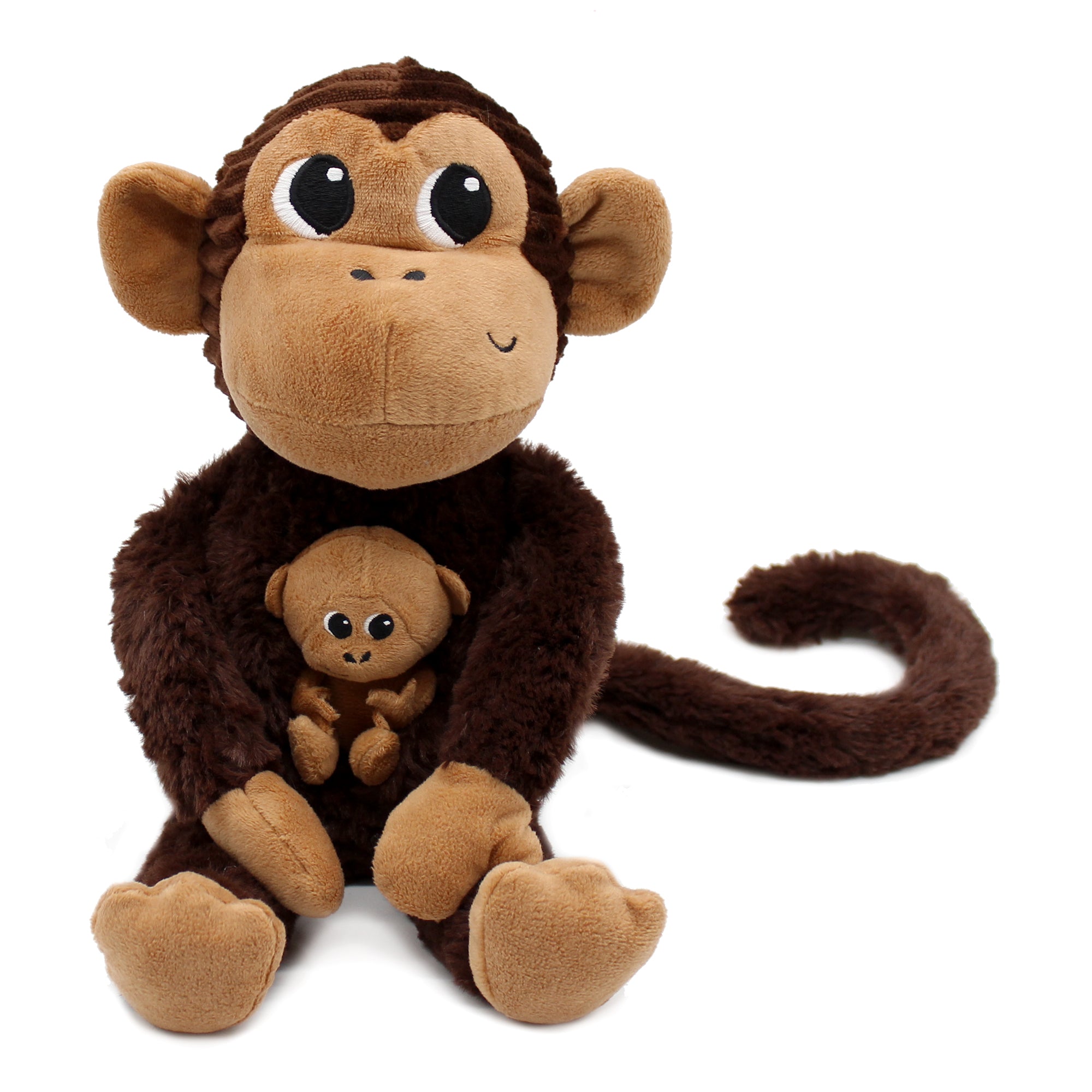 Les Déglingos Ptipotos Zazou peluche scimmia marrone