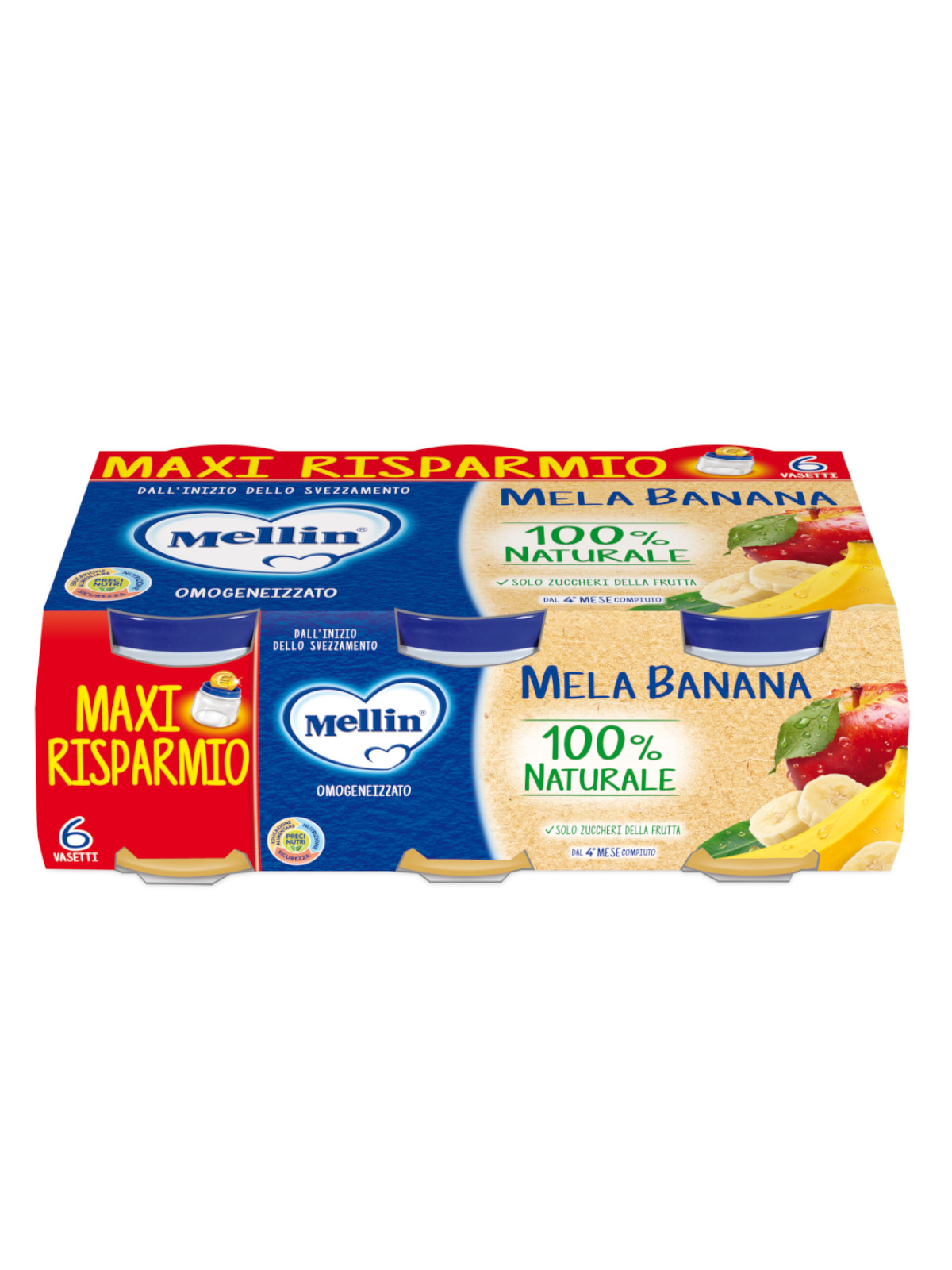 Mellin omogeneizzato mela banana 6x100 g dal 4° mese