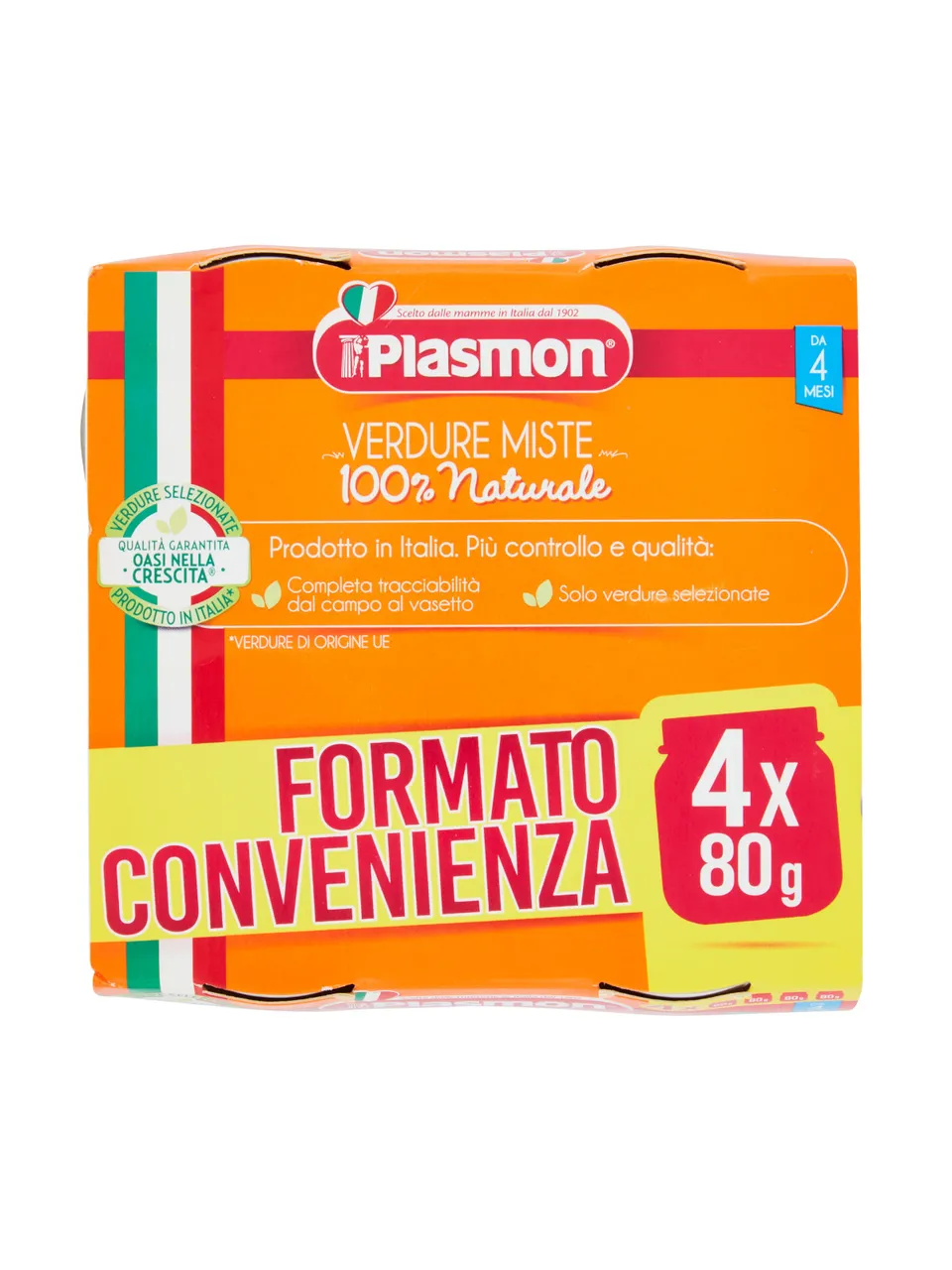 Plasmon omogeneizzato verdure miste 4x80g dal 6 mese