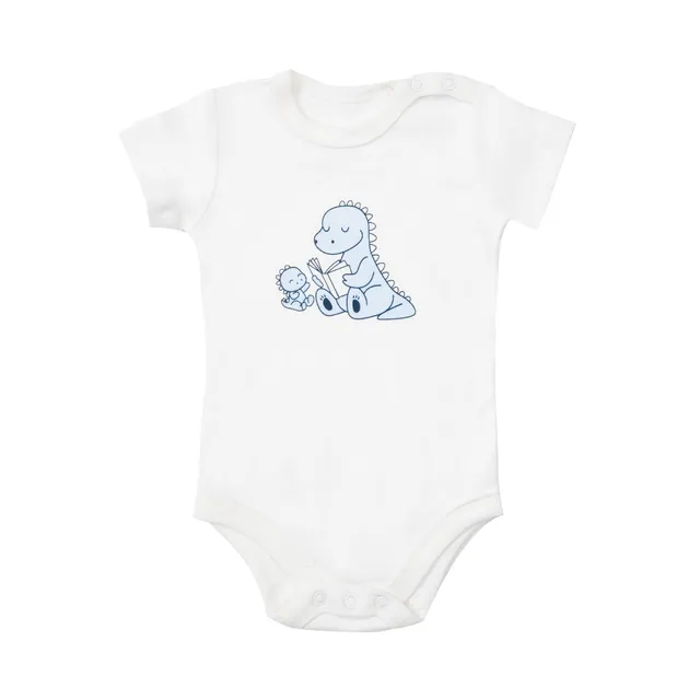 Body mezza manica interlock bimbo bianco stampa piccola