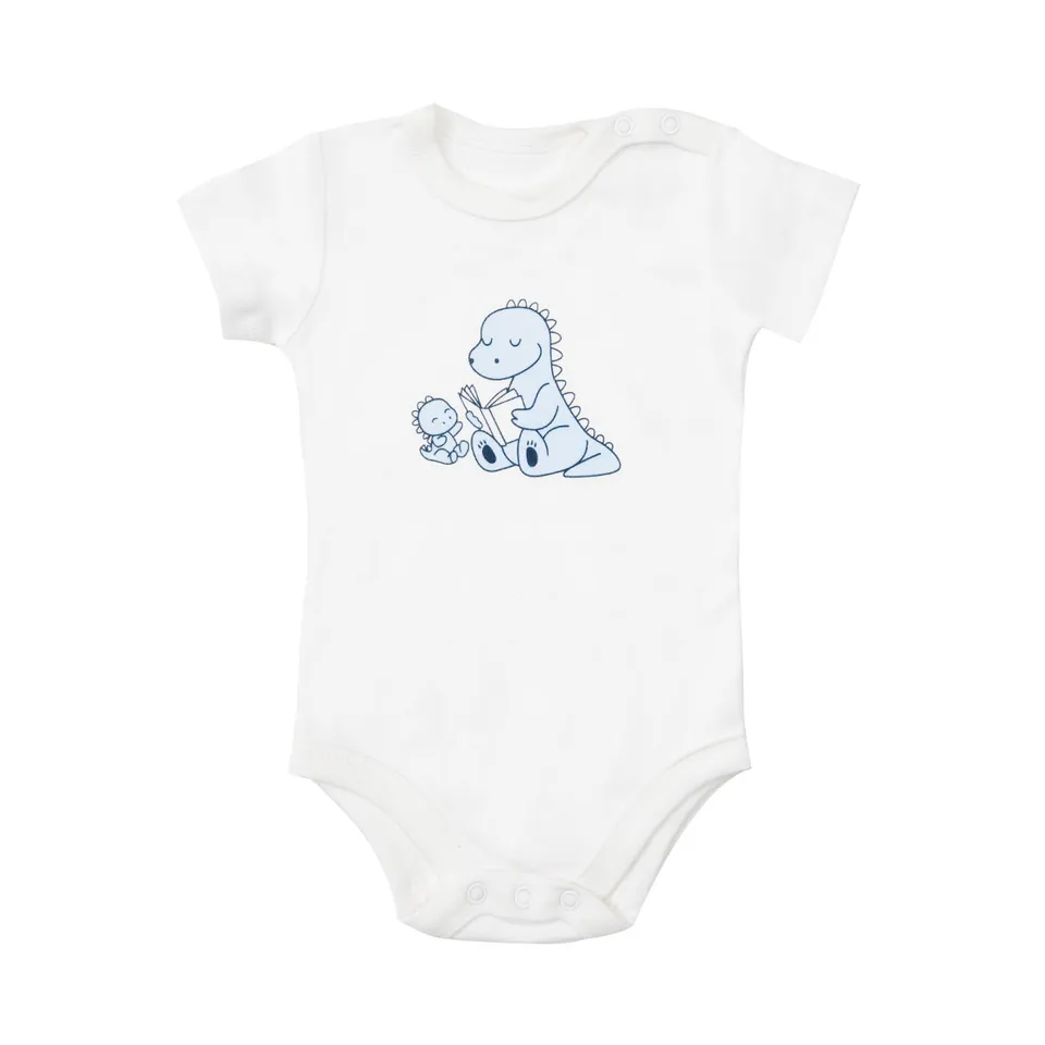 Body mezza manica interlock bimbo bianco stampa piccola