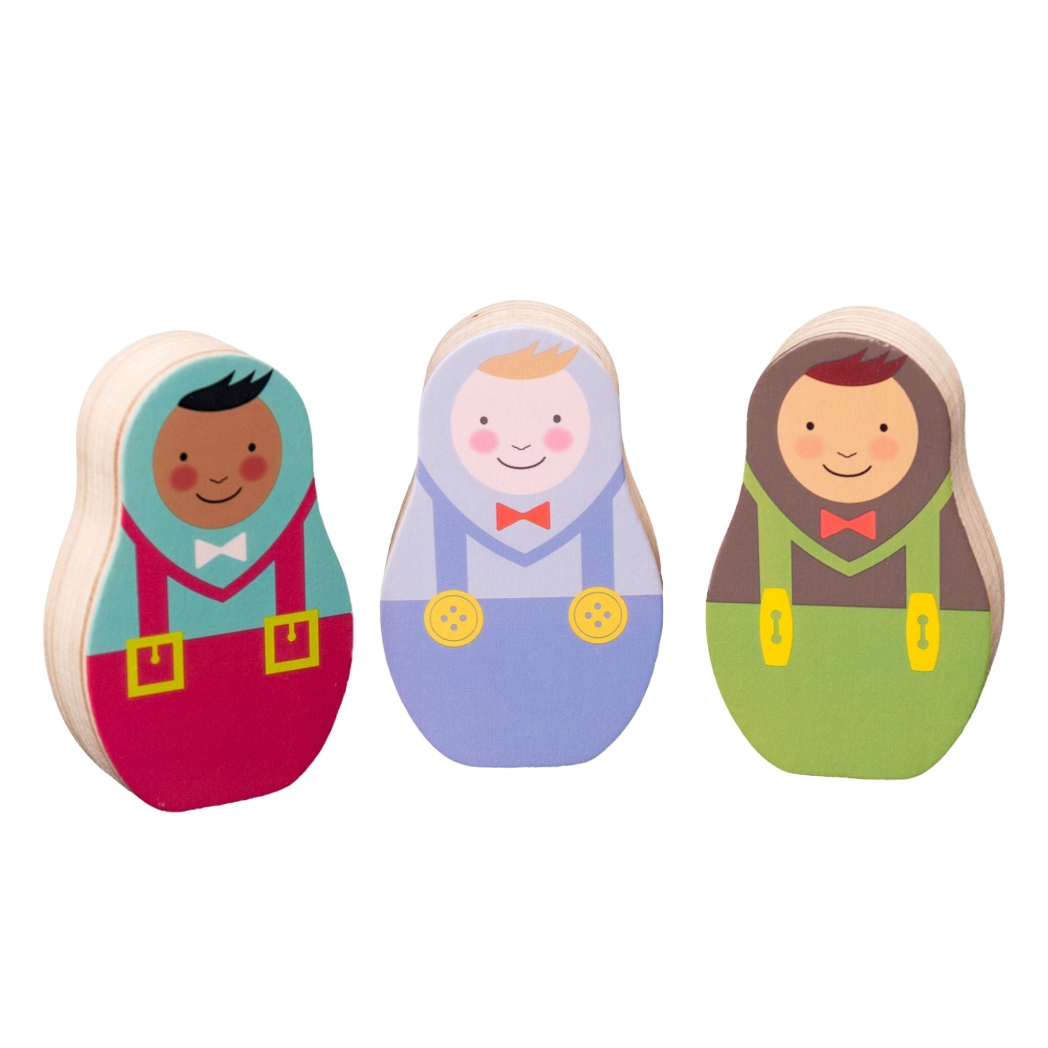 Rosa & Bo Woodlies personaggi legno Billy Tommy Bobby