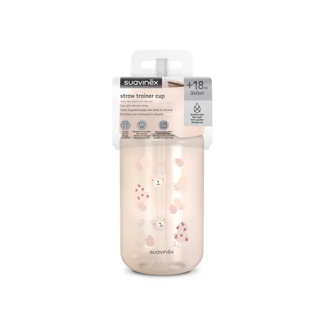 Suavinex Wild&Free tazza cannuccia 340ml rosa +18m antigoccia
