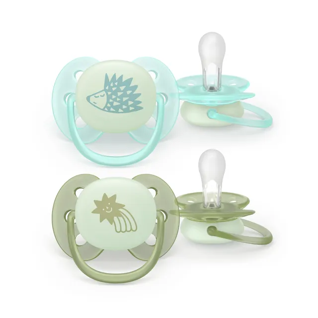 Philips Avent Ultra Soft notte ciuccio 0-6m x2