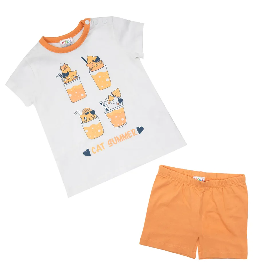 Toys Center Baby Cat Summer pigiama bimba jersey arancione
