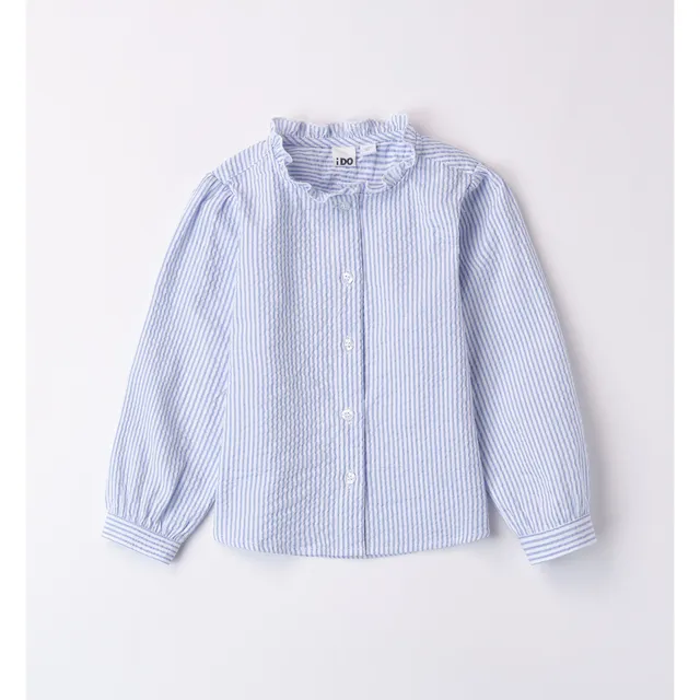 iDO camicia bambina rigata manica lunga seersucker
