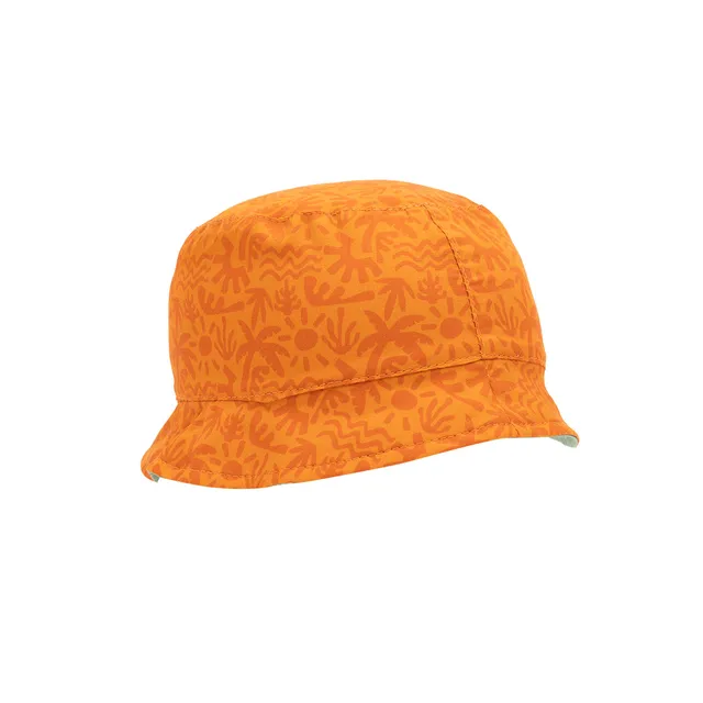 Cappellino pescatore bimbo arancione reversibile estate