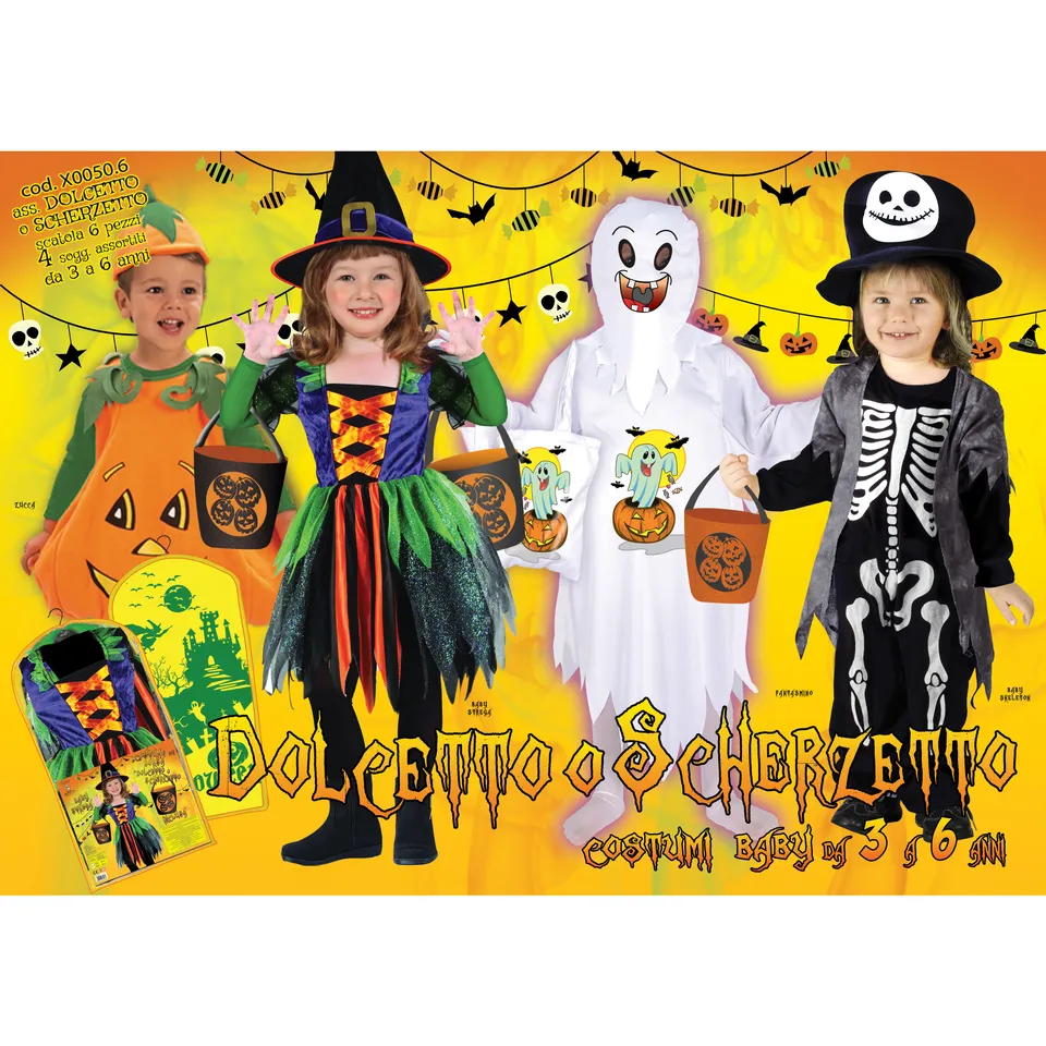 Baby Costume Halloween Bimbi con Borsa Assortito