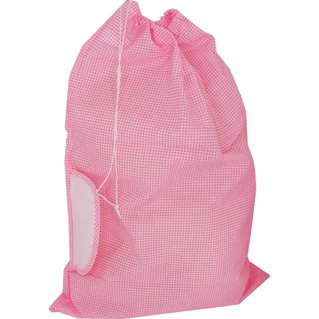 Sacca Cambio Asilo Rosa Quadretti Tela Aida 32x40