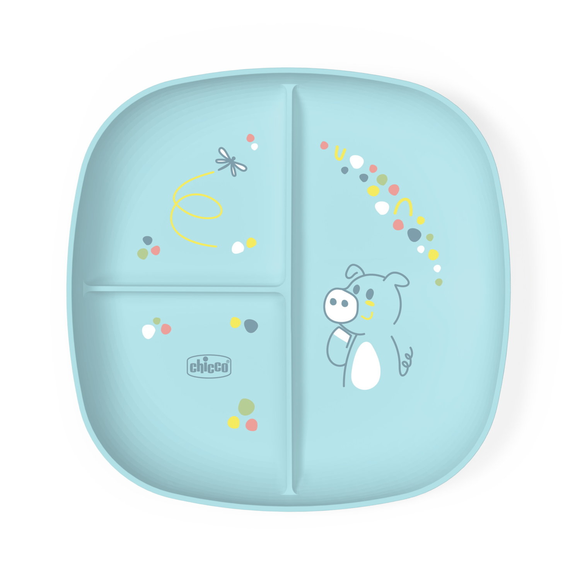 Chicco Piatto Porzionato piatto pappa 18m+ azzurro