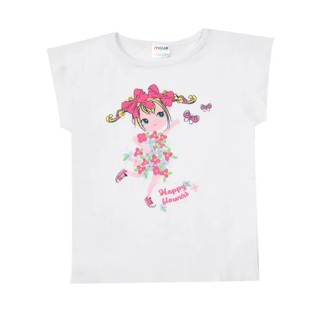 Toys Center Baby t-shirt bimba bianca jersey fiori