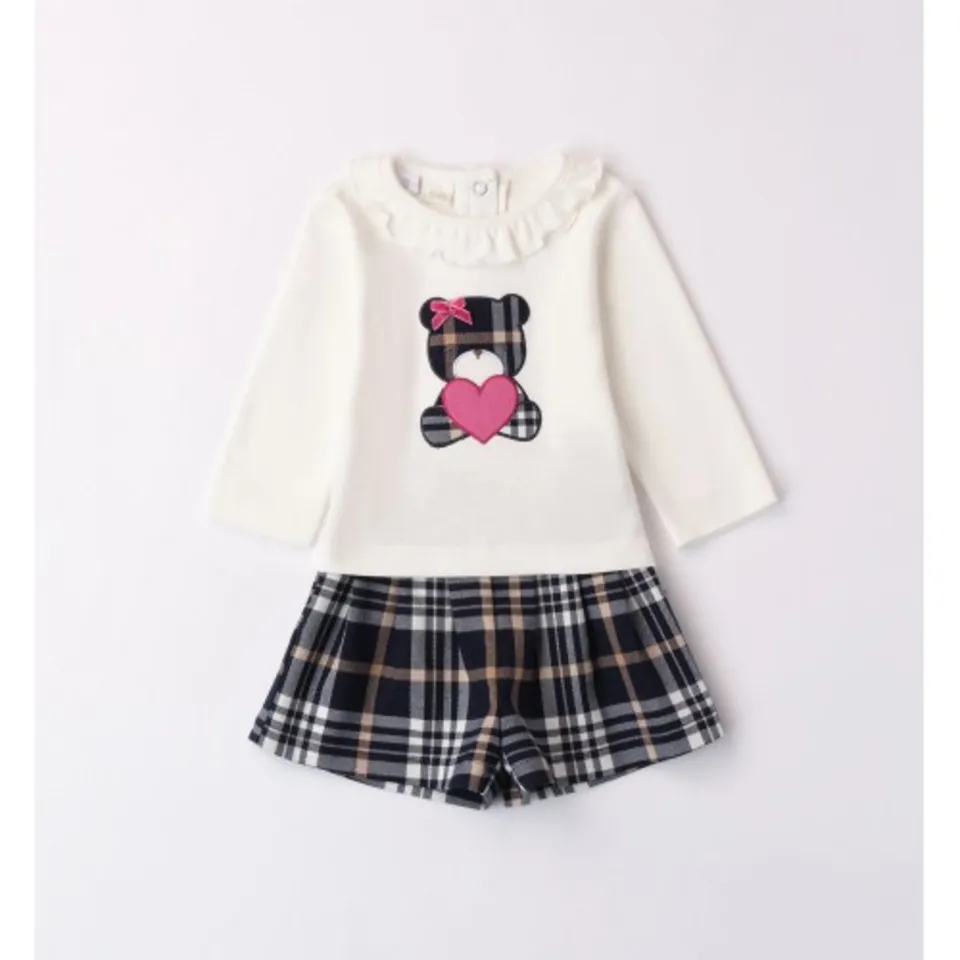 Dodipetto completo bimbo manica lunga short scozzese