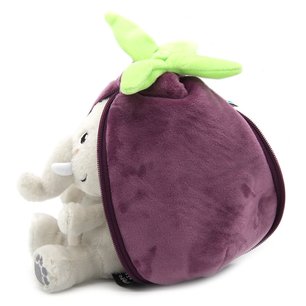 Les Déglingos Flipetz Velvet Peluche Elefante Melanzana 2 in 1