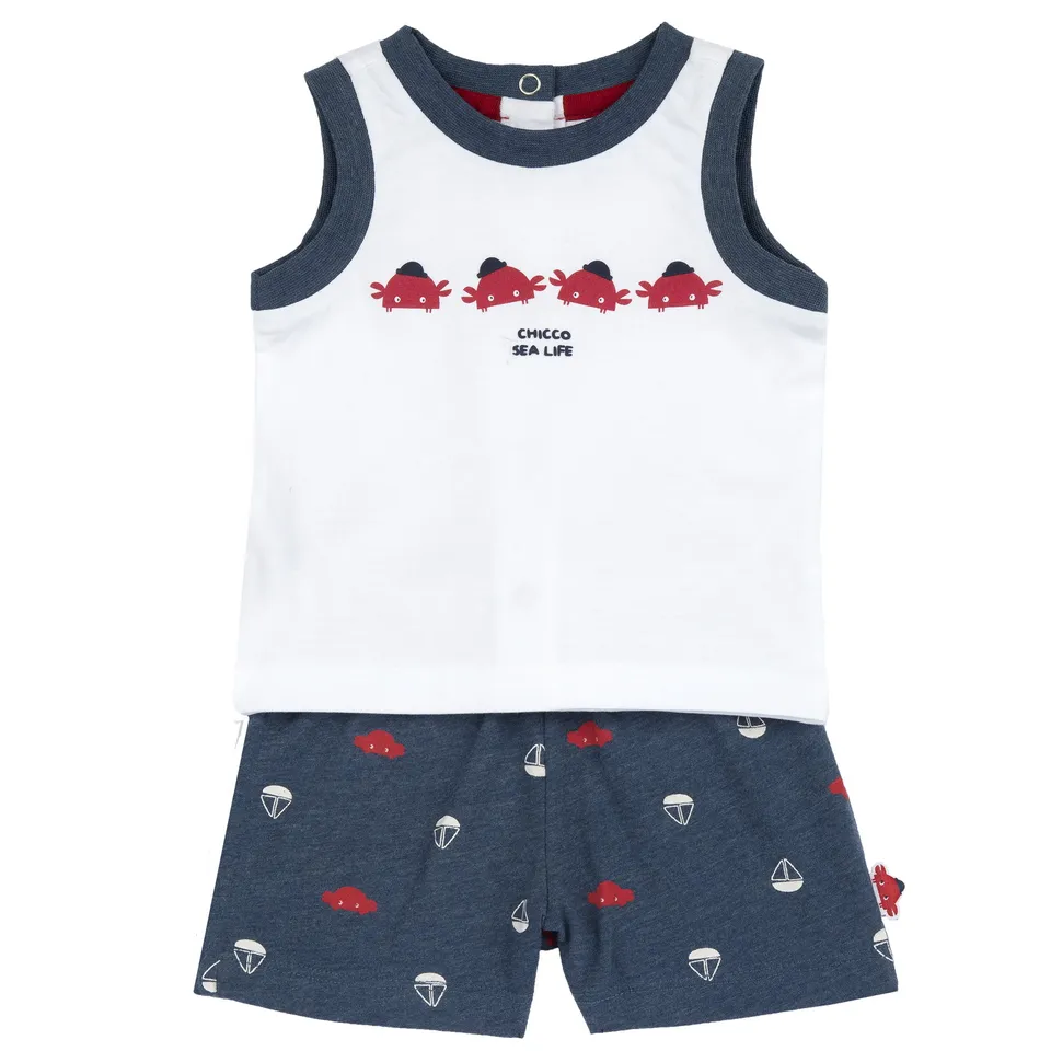 Chicco completo canottiera e pantaloncini bimbo casual