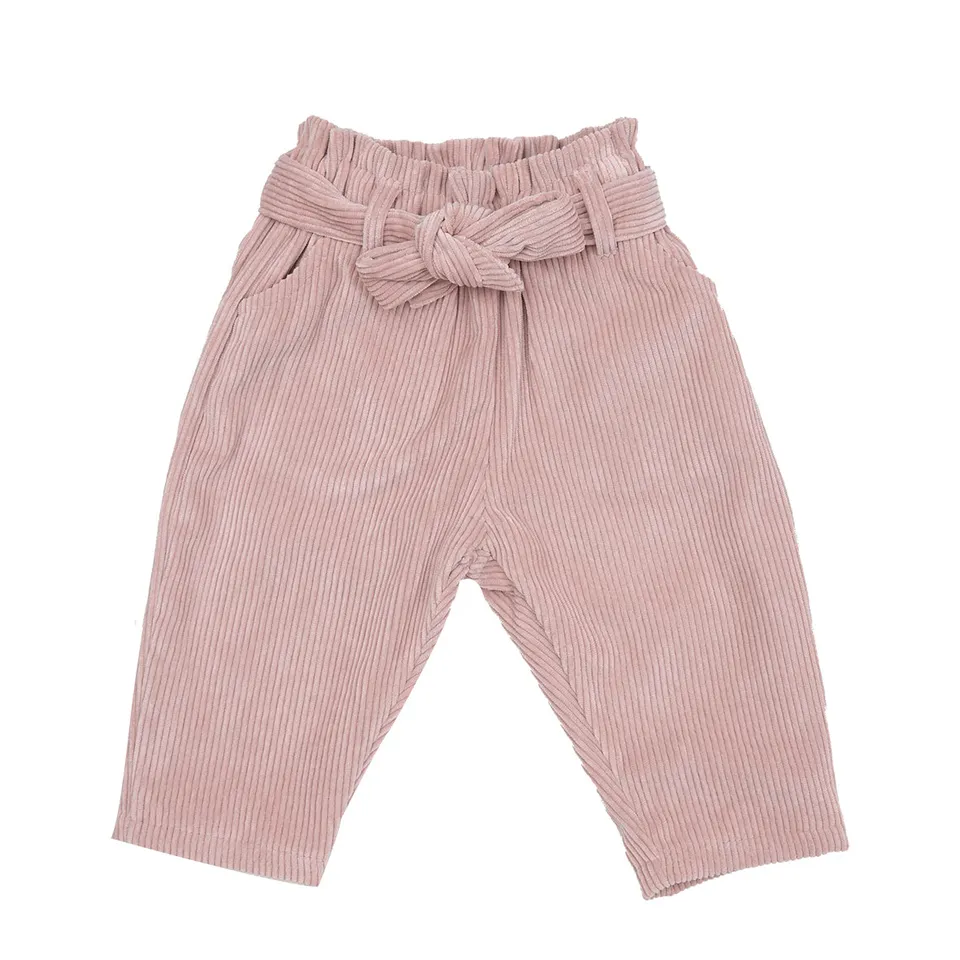 Mawi paper bag pantalone velluto coste con cintura