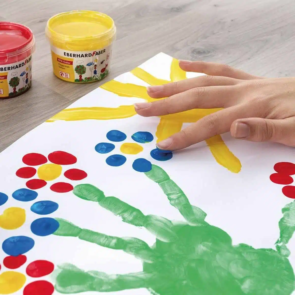Pittura a dita bambini 6 colori da 40 ml lavabile
