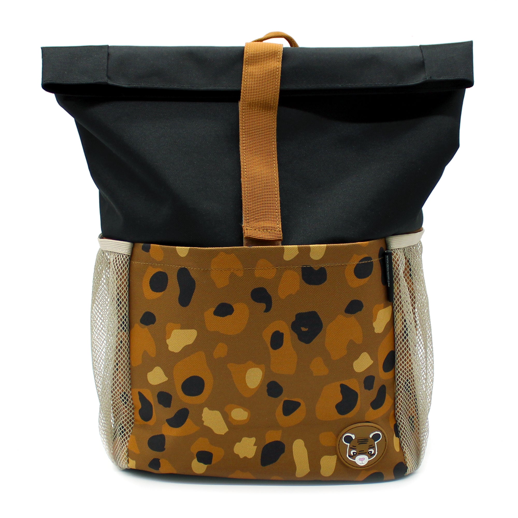 Les Deglingos Speculos zaino rolltop tigre marrone scuola