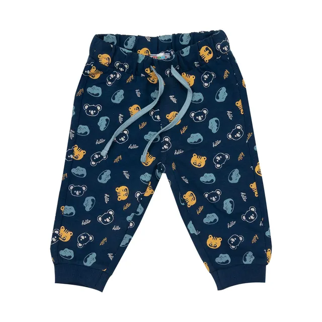 Toys Center Baby pantalone bimbo french terry blu animaletti