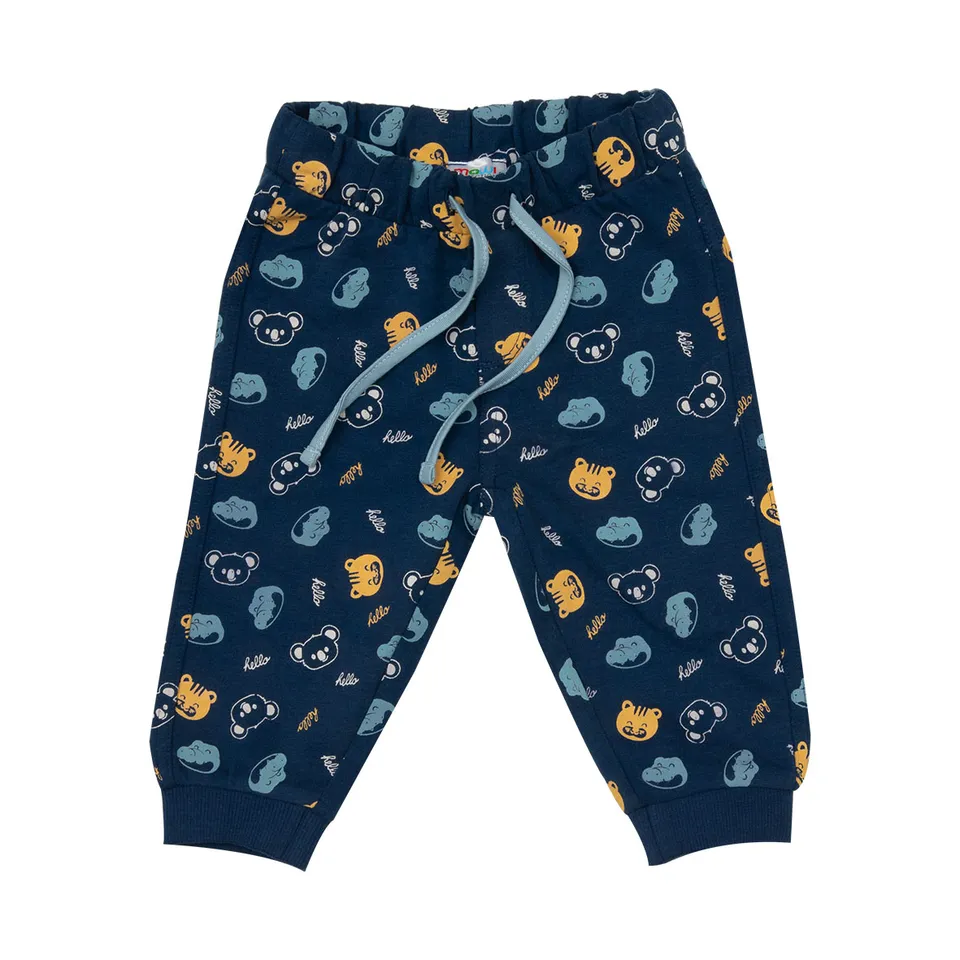 Toys Center Baby pantalone bimbo french terry blu animaletti