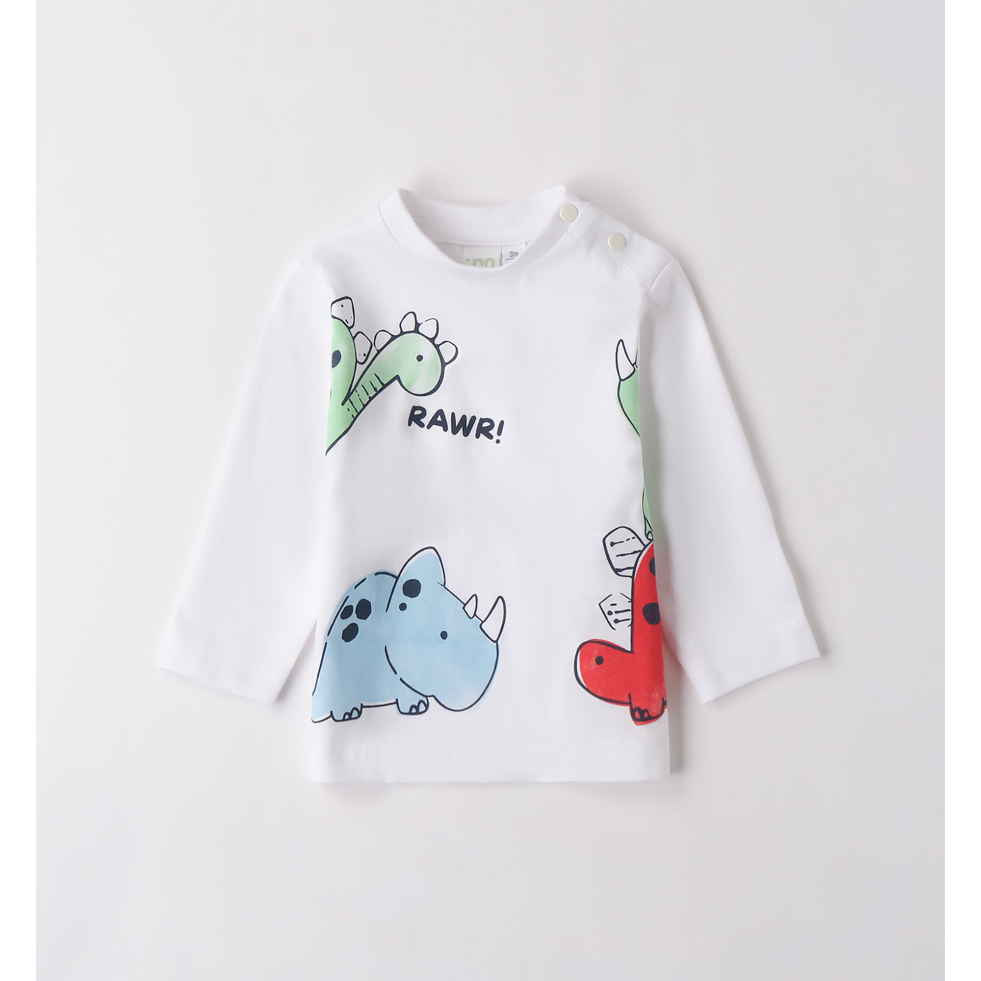 iDO Maglietta Bimbo Manica Lunga Dino in Cotone