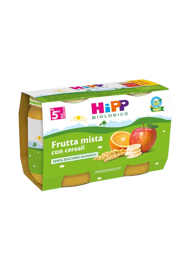 HiPP omogeneizzato frutta mista cereali 2x125g bio