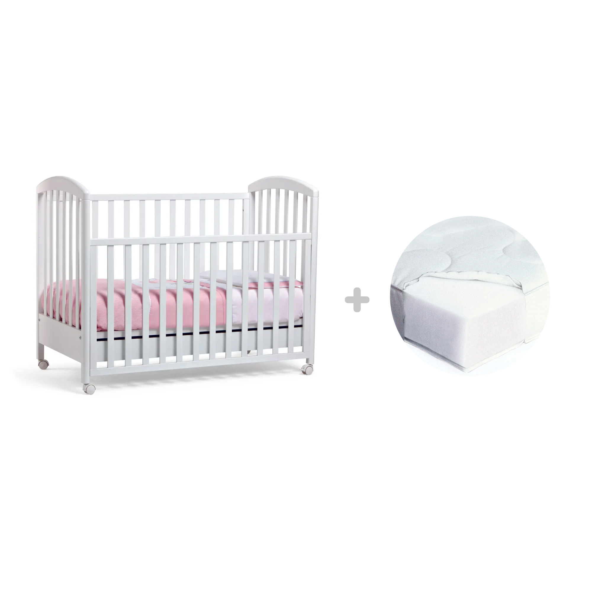 Giordani Alice lettino bianco con materasso 60x125