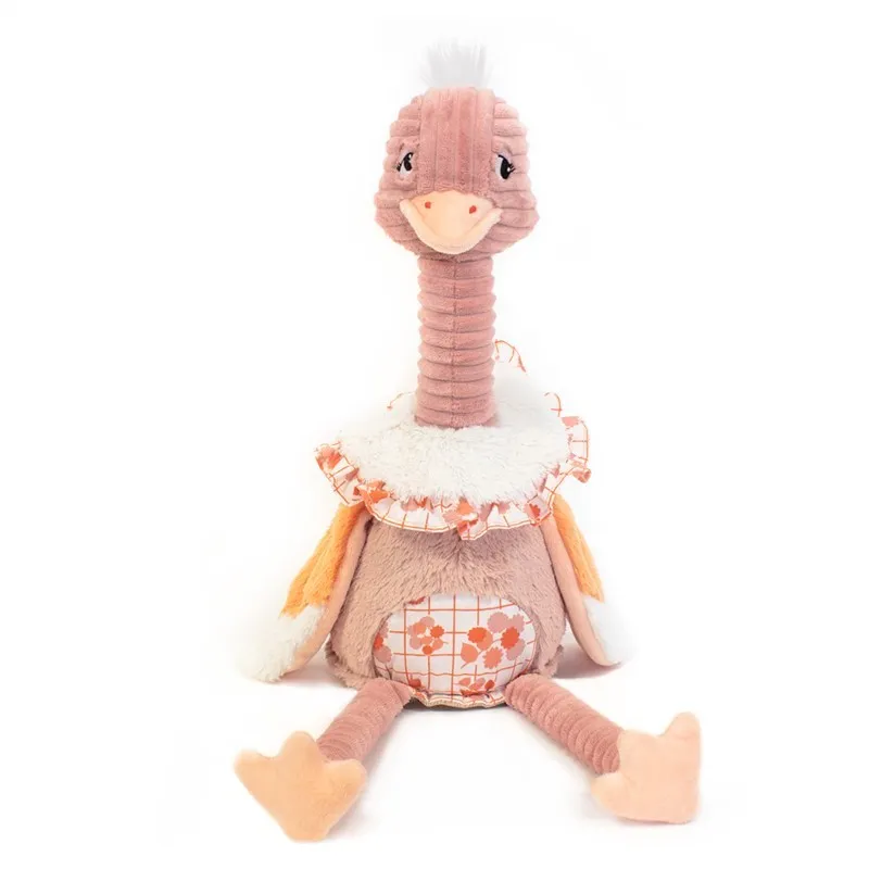 Les Déglingos Original Pomelos peluche struzzo rosa 32 cm