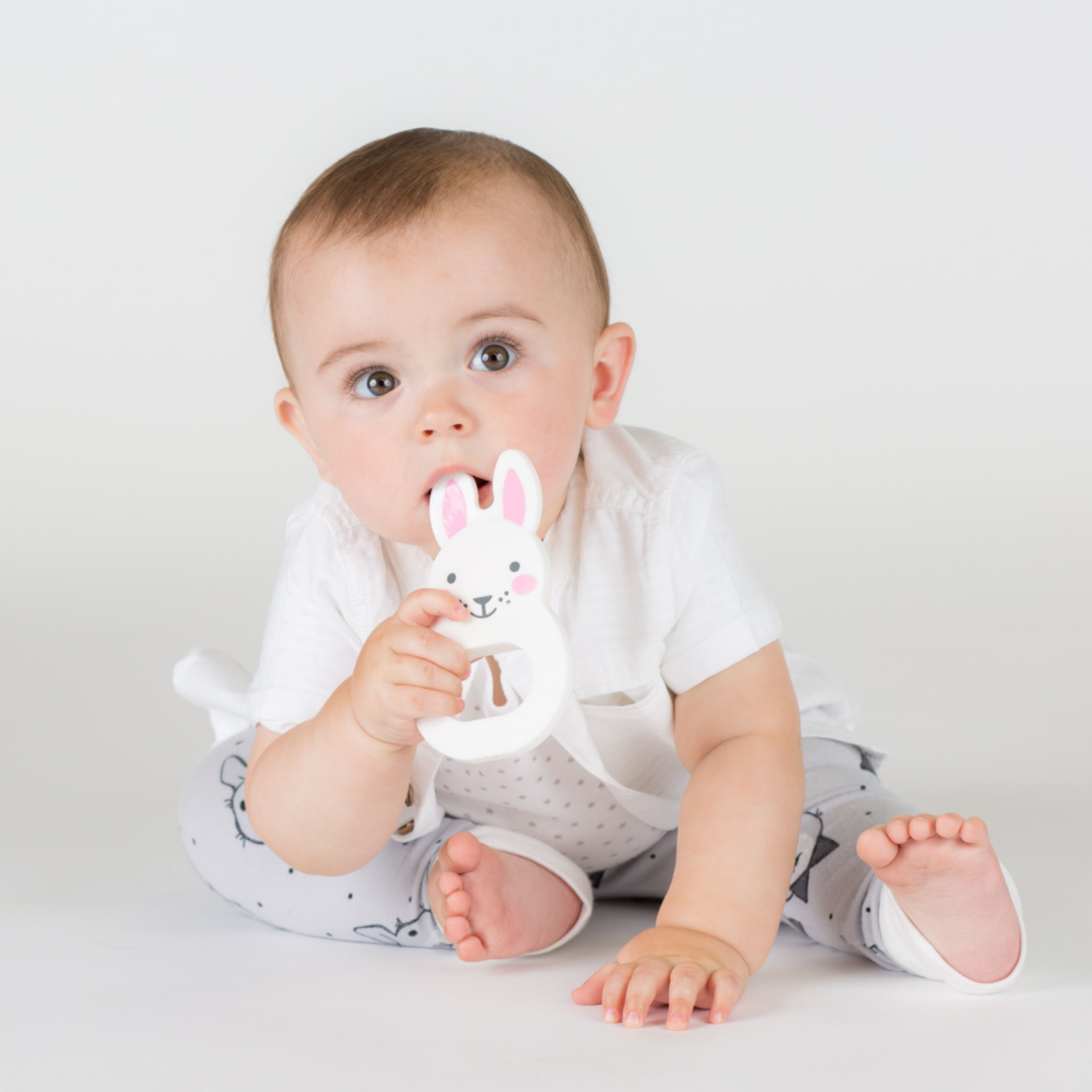 Rosa & Bo Bo Bunny rosa massaggiagengive sensoriale neonato silicone