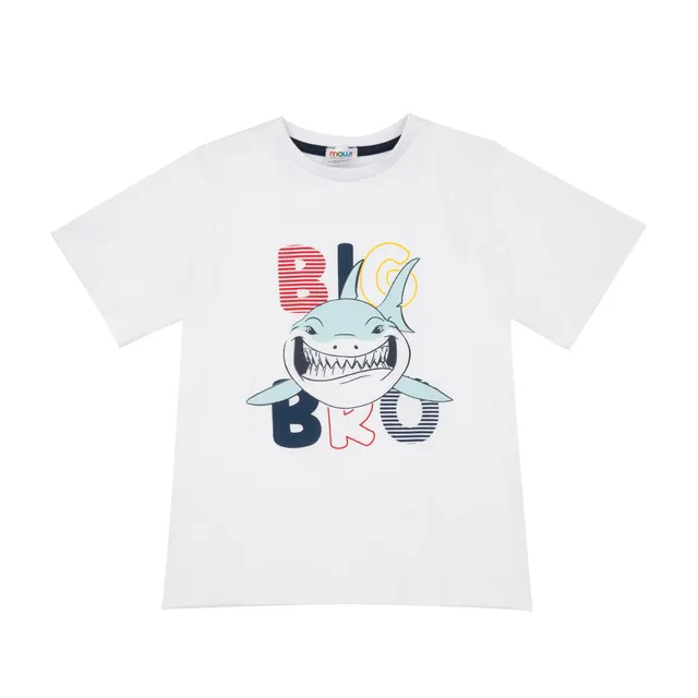 T-shirt Big Bro bimbo in jersey bianco