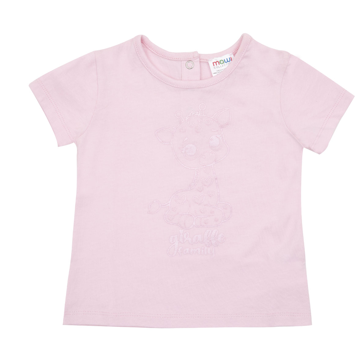 T-shirt bambina rosa Giraffe Family maglietta jersey