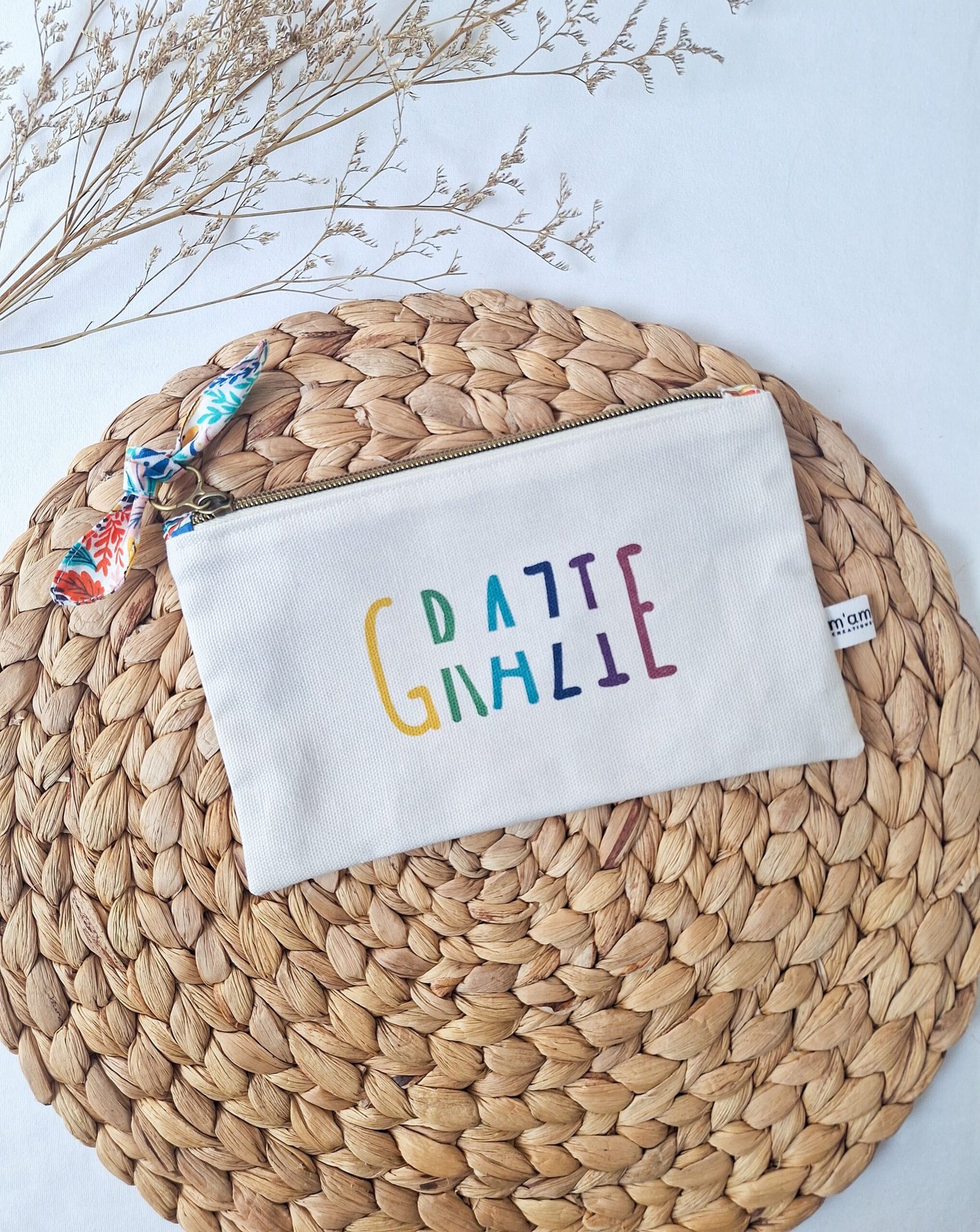 M'Amélie Creations Pochette Grazie Personalizzabile Cotone Maestre
