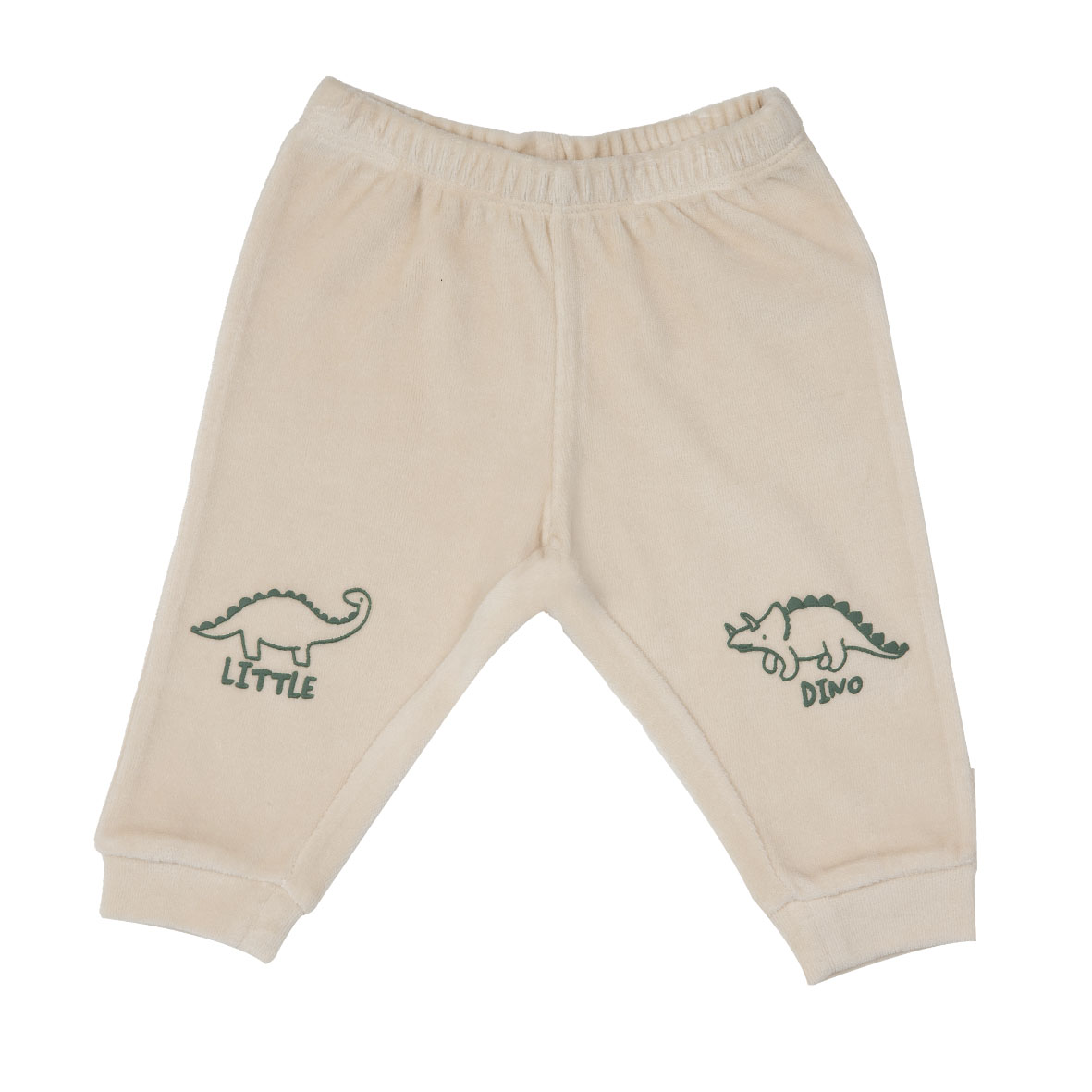 Mawi pantaloni ciniglia bimbo beige stampa dinosauri