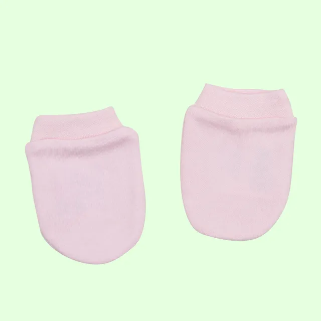 Mawi muffole neonato cotone 2 pezzi bianco rosa