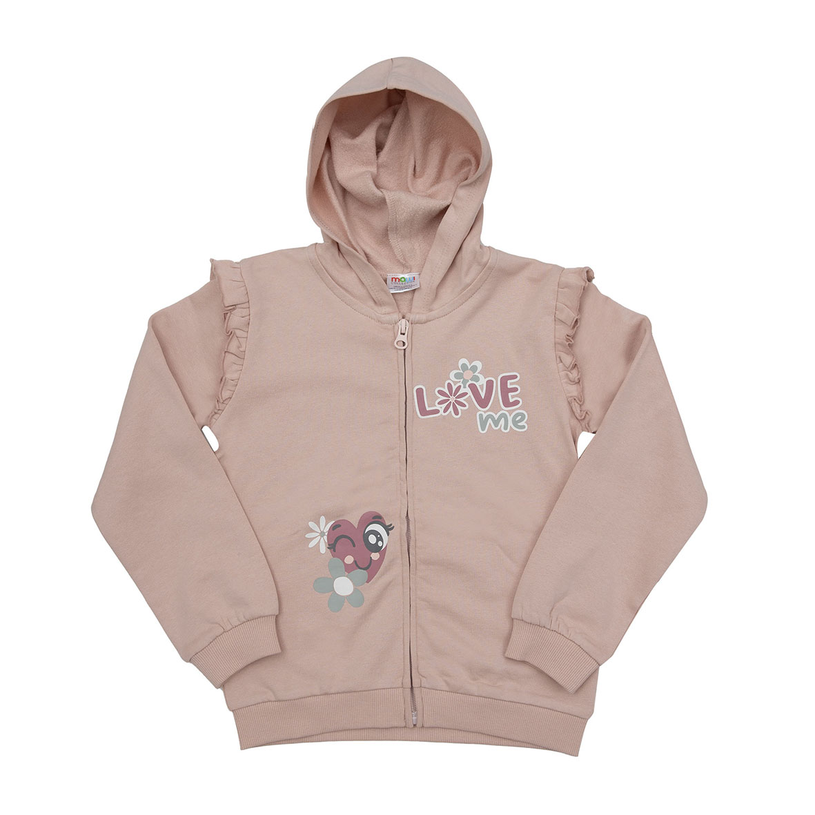 Mawi cardigan felpa con cappuccio bimba rosa stampa
