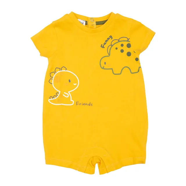 Pagliaccetto Jersey Bimbo Giallo Animaletti Cotone