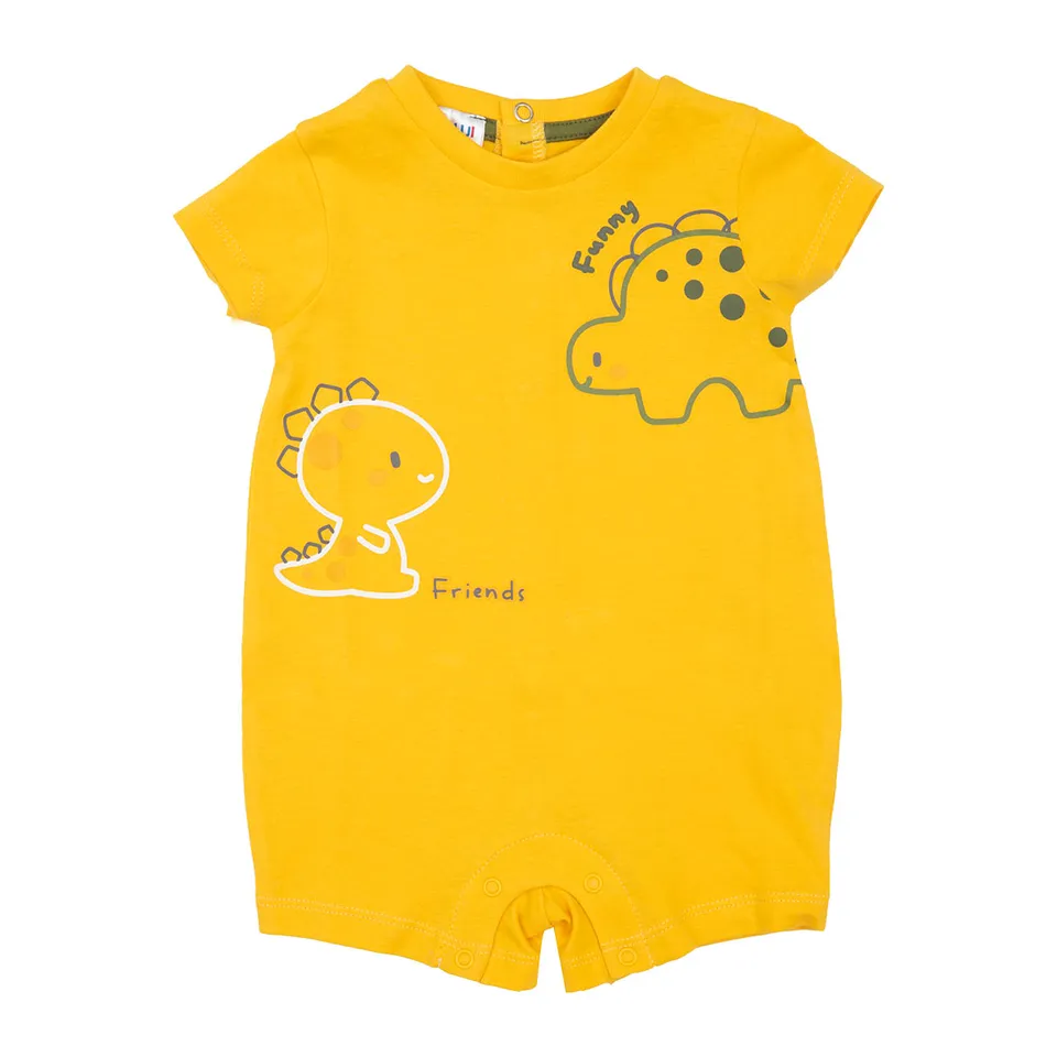 Pagliaccetto Jersey Bimbo Giallo Animaletti Cotone
