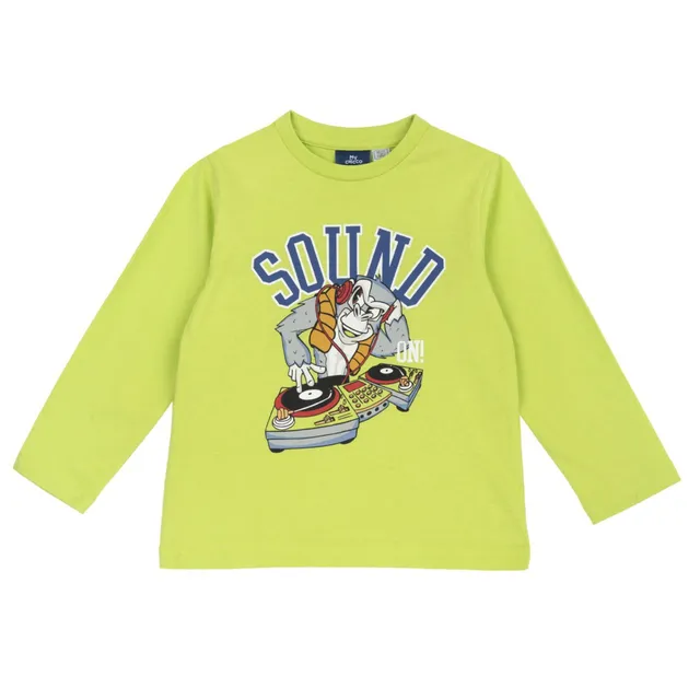 Chicco Maglietta Manica Lunga Verde Fluo Scimmia