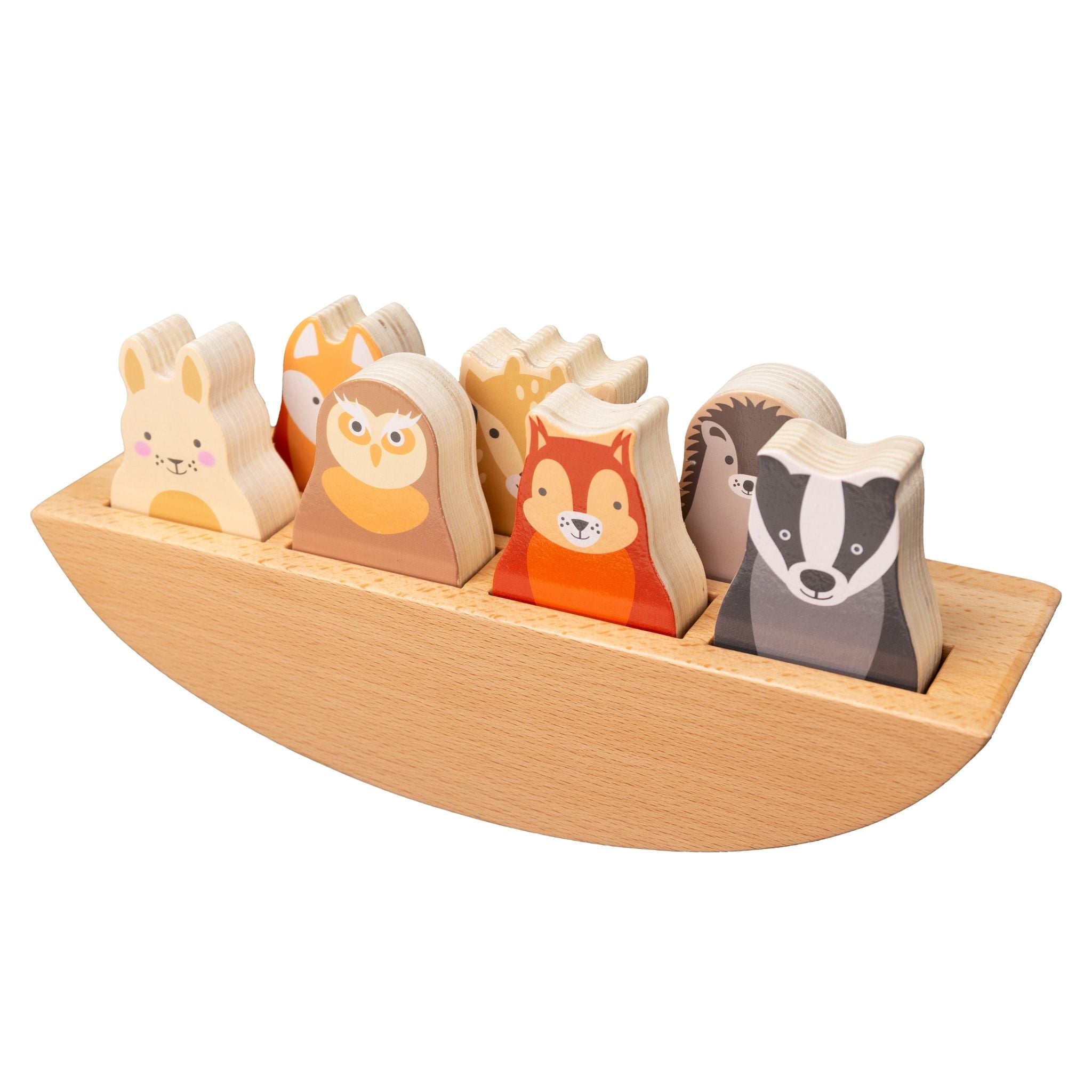 Rosa & Bo Woodland Friends Rock-a-Boat barchetta legno