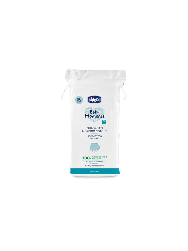 Chicco Baby Moments quadrotti cotone 60 pezzi pelli sensibili