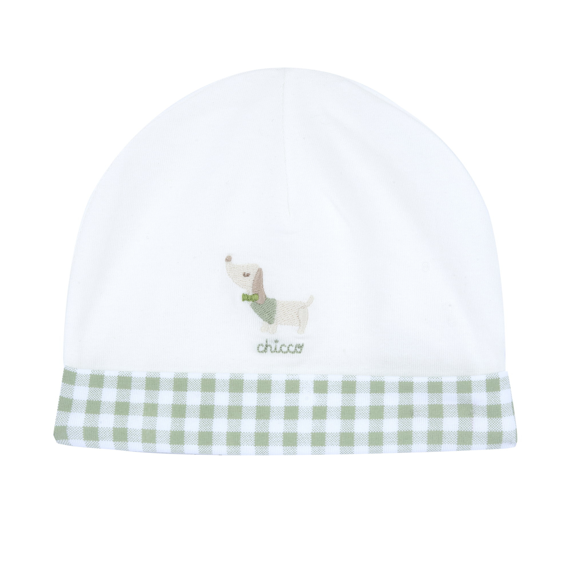 Chicco Cappello Neonato Cotone Verde con Bassotto