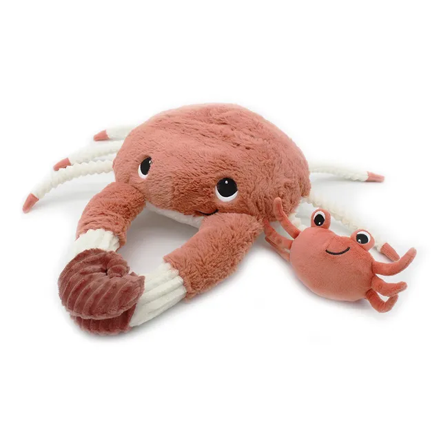 Les Deglingos Ptipotos Cassecou peluche granchio terracotta mamma