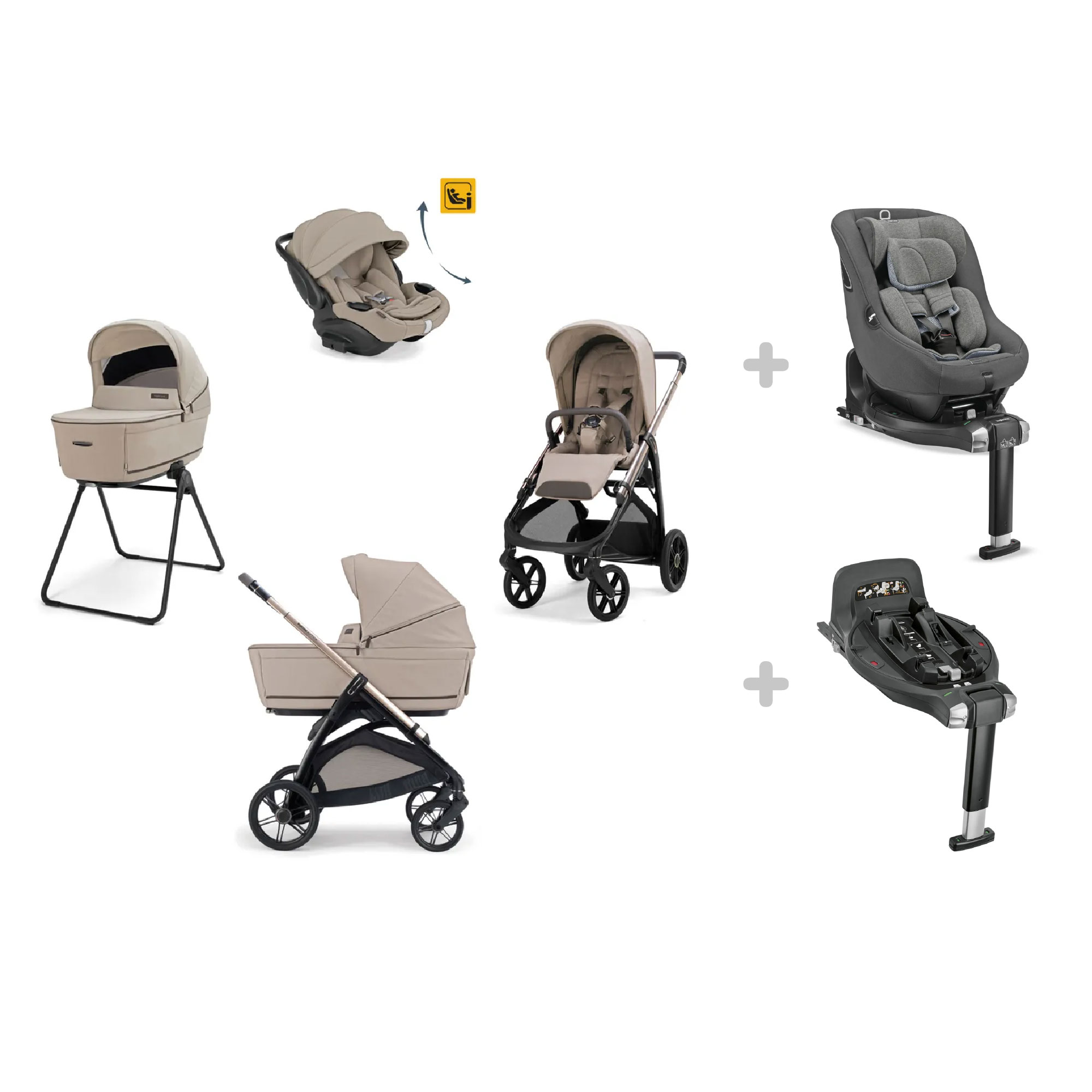 Inglesina Aptica Darwin trio vicuna beige telaio palladio + base