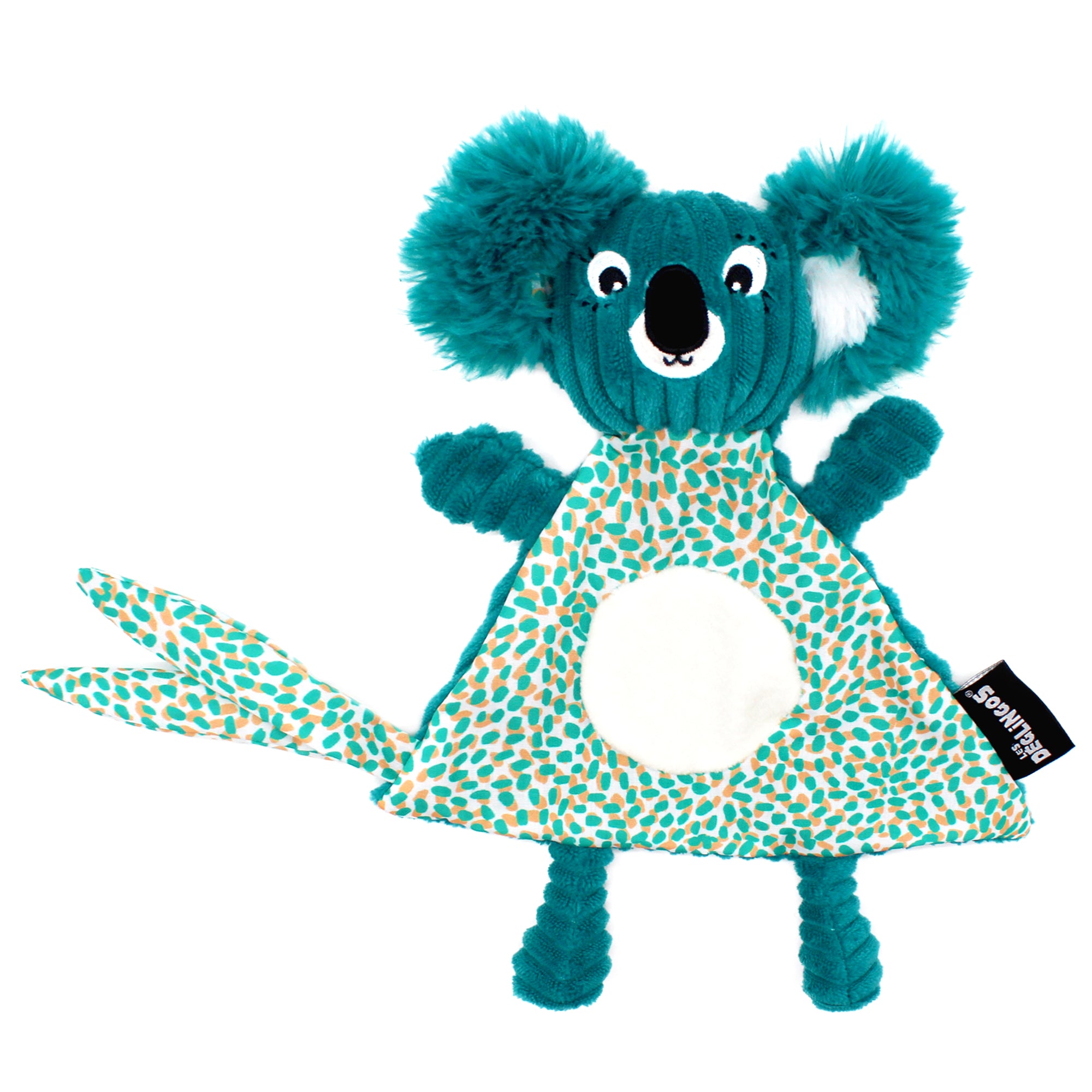 Les Deglingos Berlingos doudou koala blu verde 28 cm