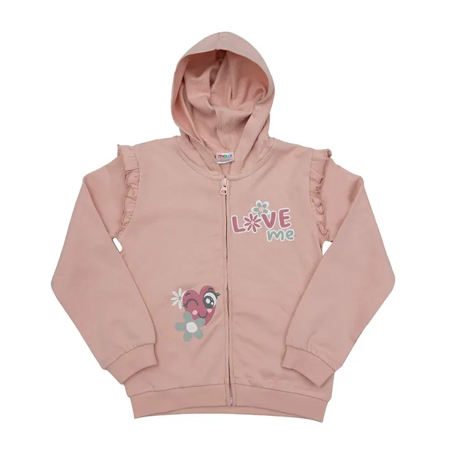 Mawi cardigan felpa con cappuccio bimba rosa stampa