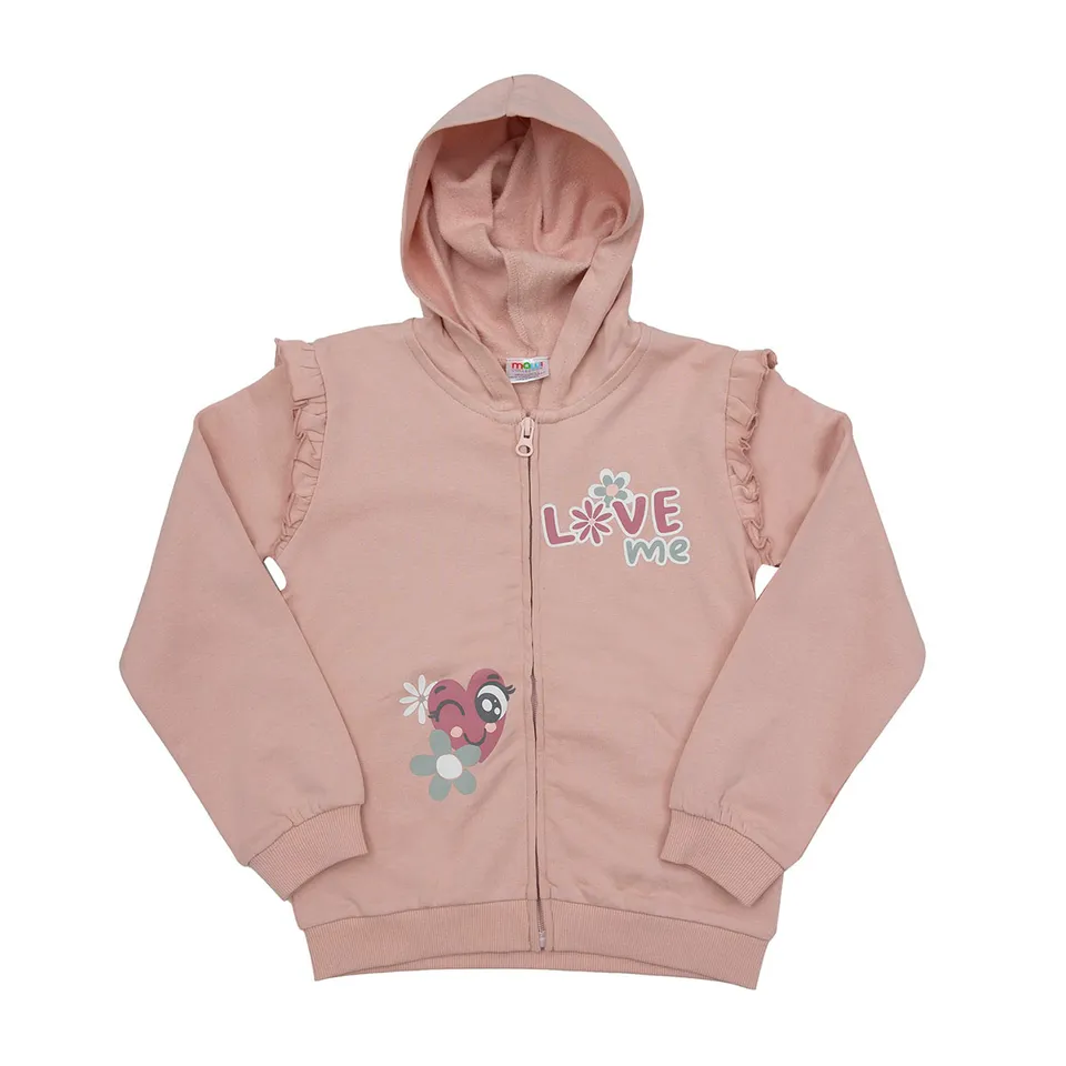 Mawi cardigan felpa con cappuccio bimba rosa stampa
